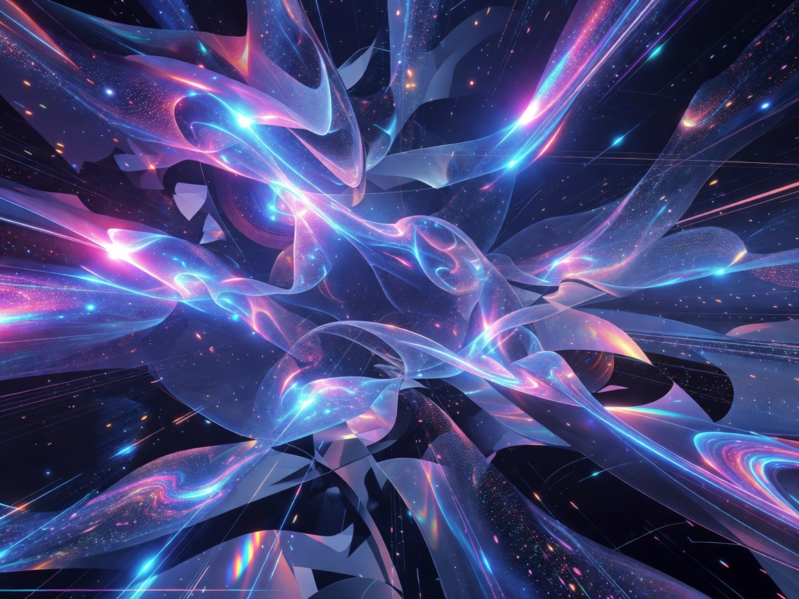 Abstract gaming space with energetic lighting