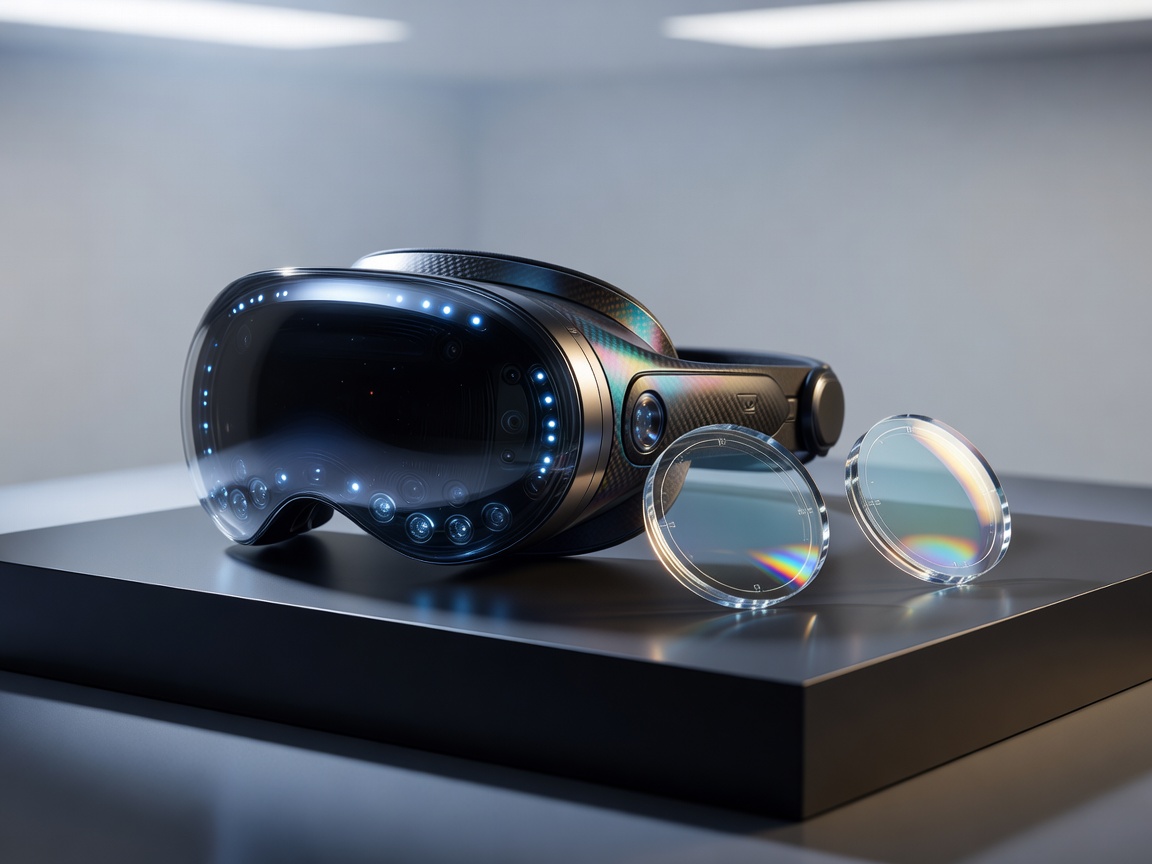 Futuristic VR headset and lenses